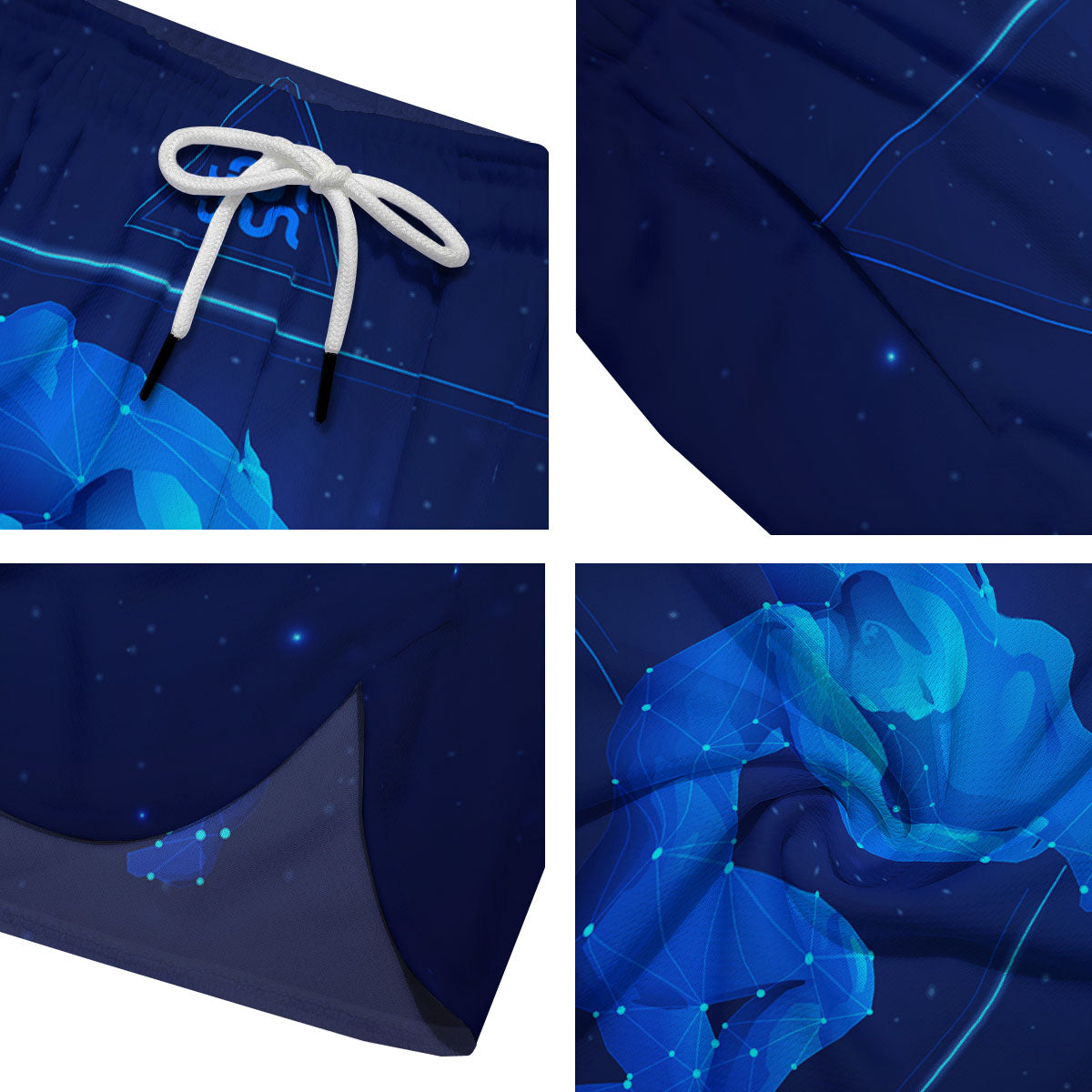 Astrological And Aquarius Signs Print Men's Running Shorts-grizzshop