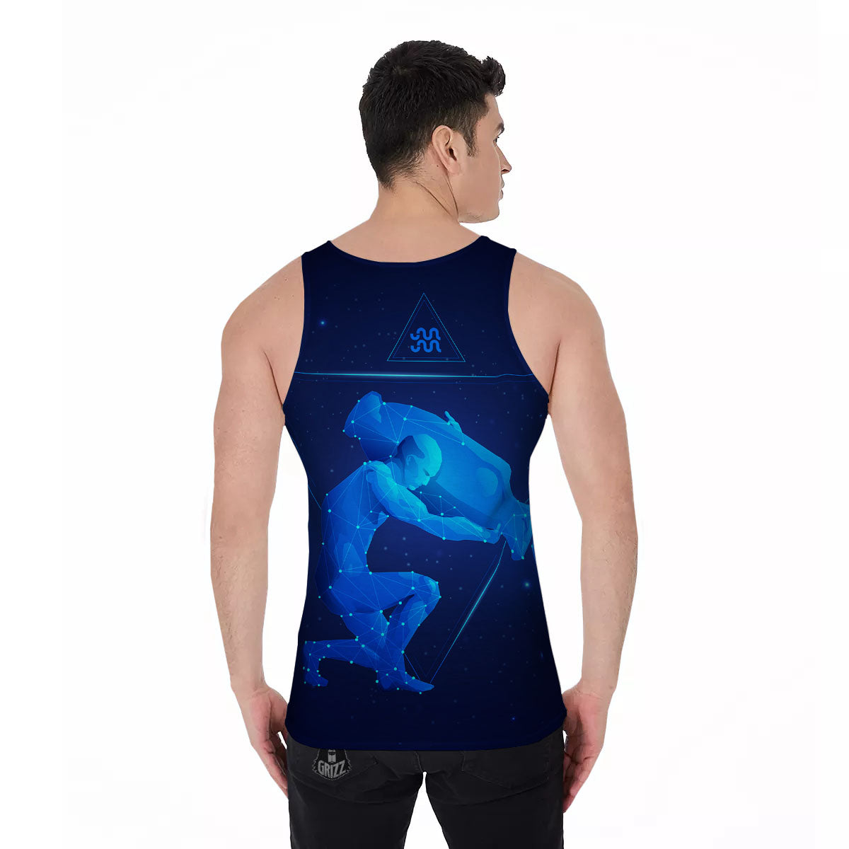 Astrological And Aquarius Signs Print Men's Tank Top-grizzshop