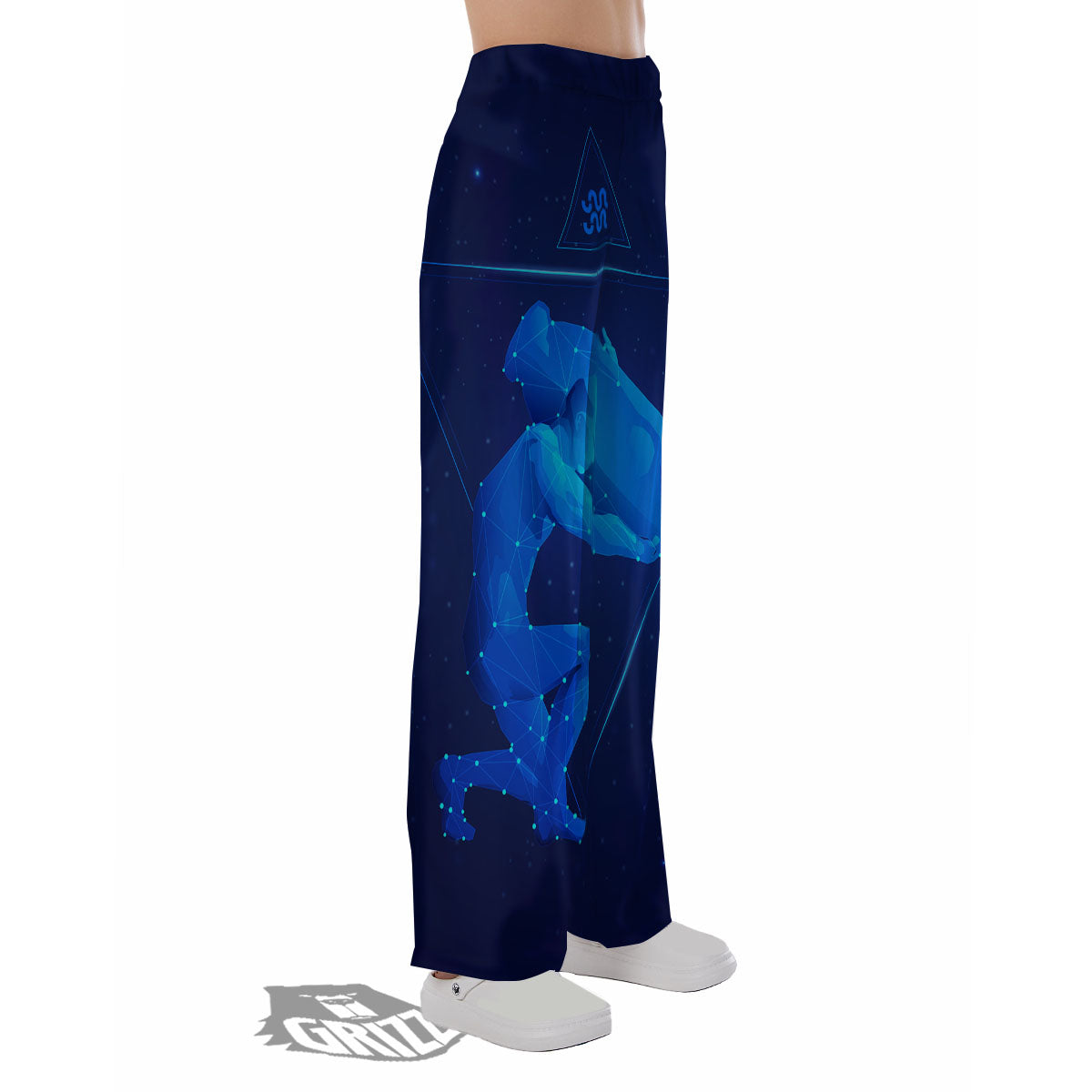 Astrological And Aquarius Signs Print Pajama Pants-grizzshop
