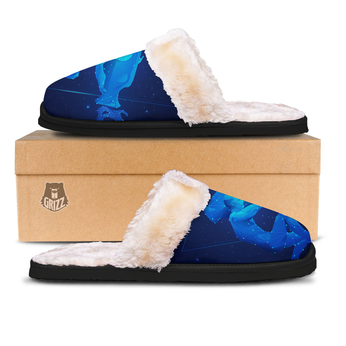 Astrological And Aquarius Signs Print Slippers-grizzshop