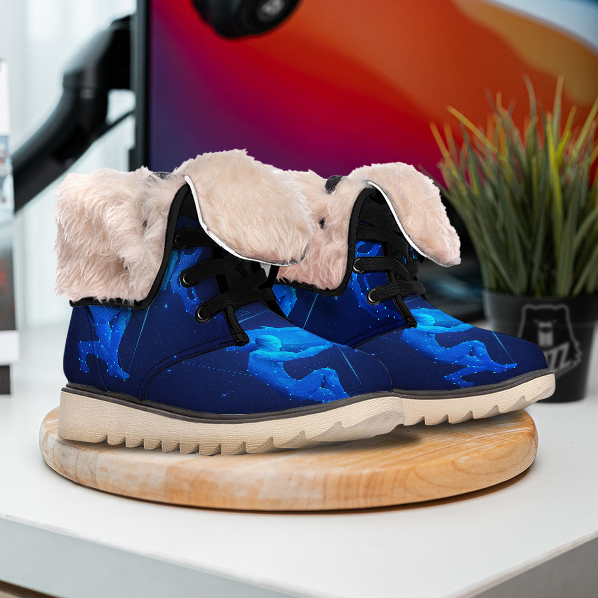 Astrological And Aquarius Signs Print Snow Boots-grizzshop