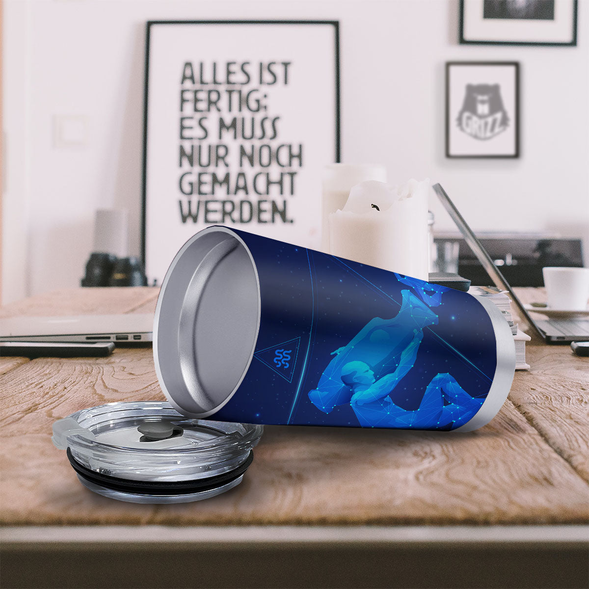 Astrological And Aquarius Signs Print Tumbler-grizzshop