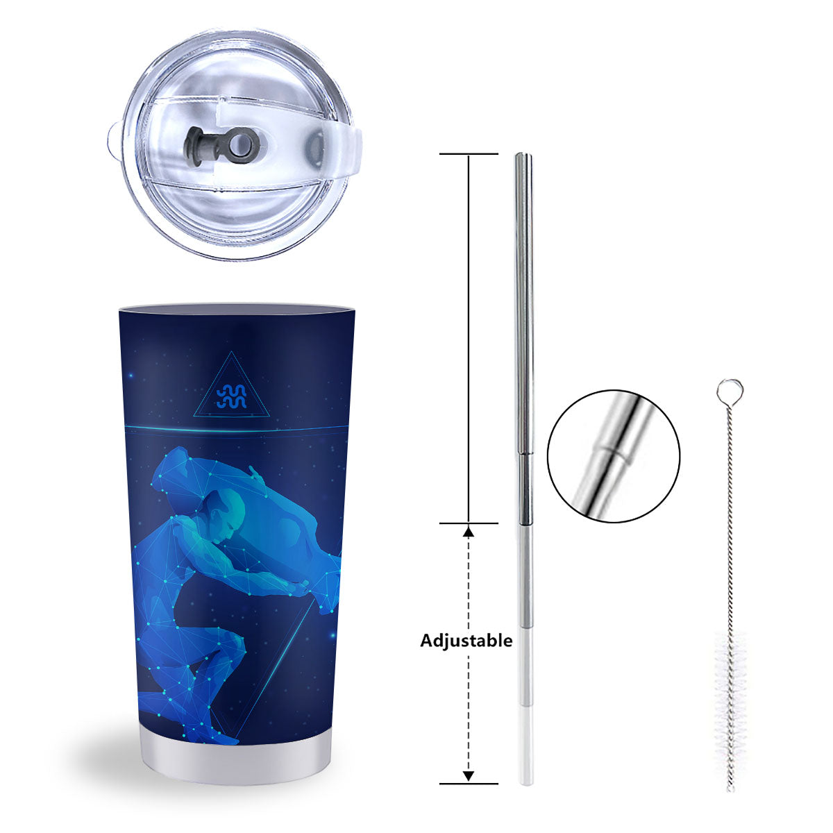 Astrological And Aquarius Signs Print Tumbler-grizzshop