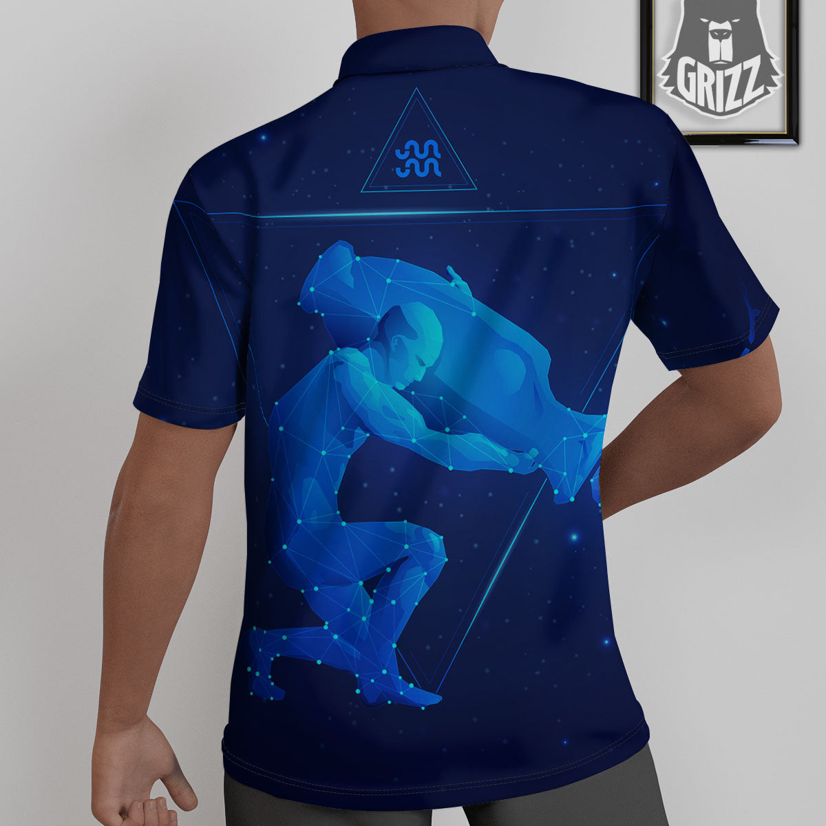 Astrological And Aquarius Signs Print Untucked Shirts-grizzshop