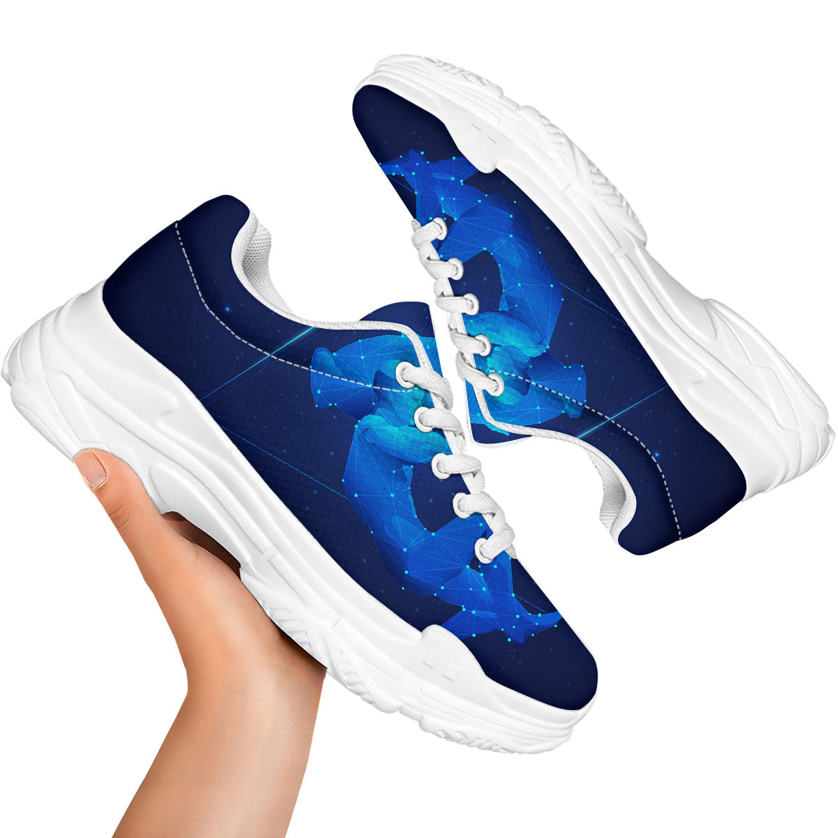 Astrological And Aquarius Signs Print White Chunky Shoes-grizzshop