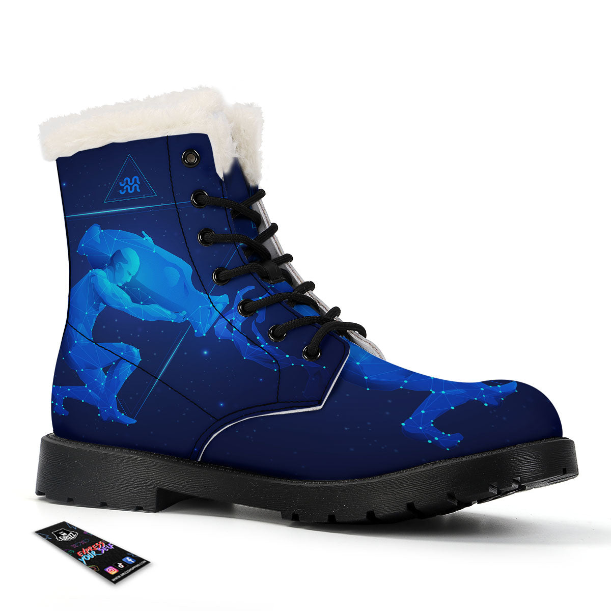 Astrological And Aquarius Signs Print Winter Boots-grizzshop