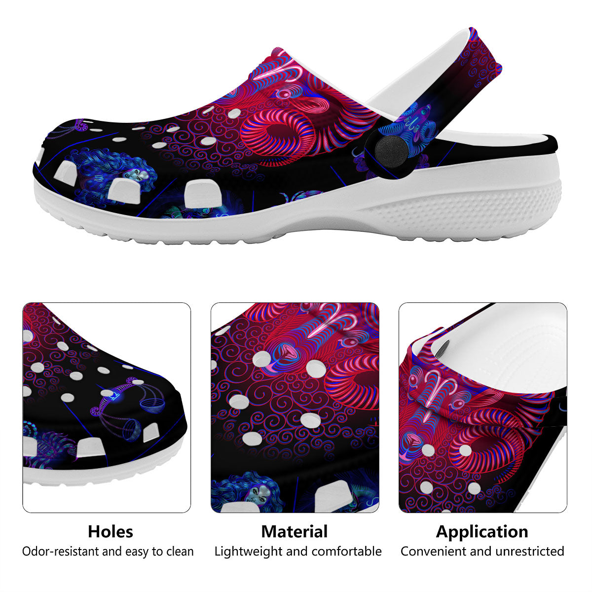 Astrological And Aries Signs Print Clog-grizzshop