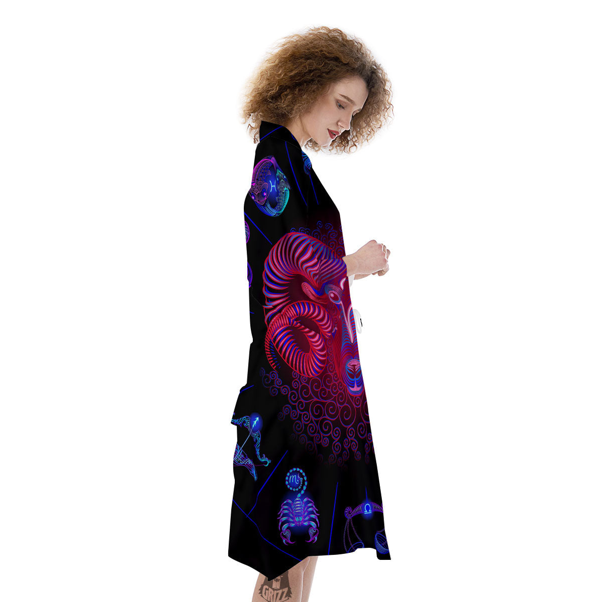 Astrological And Aries Signs Print Kimono-grizzshop
