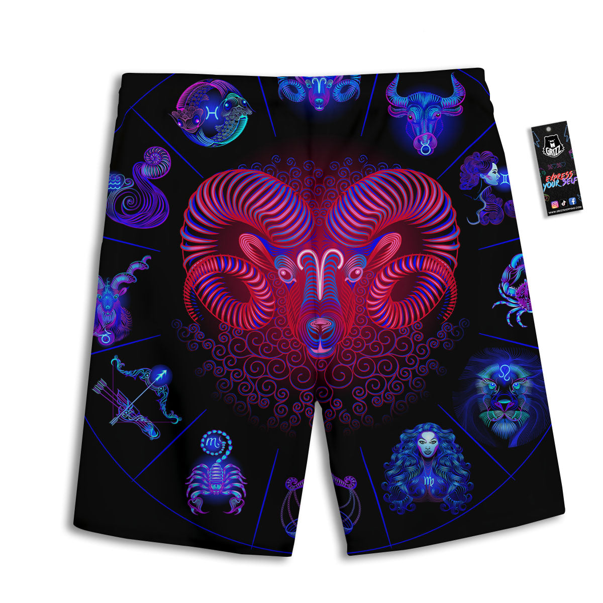 Astrological And Aries Signs Print Men's Athletic Shorts