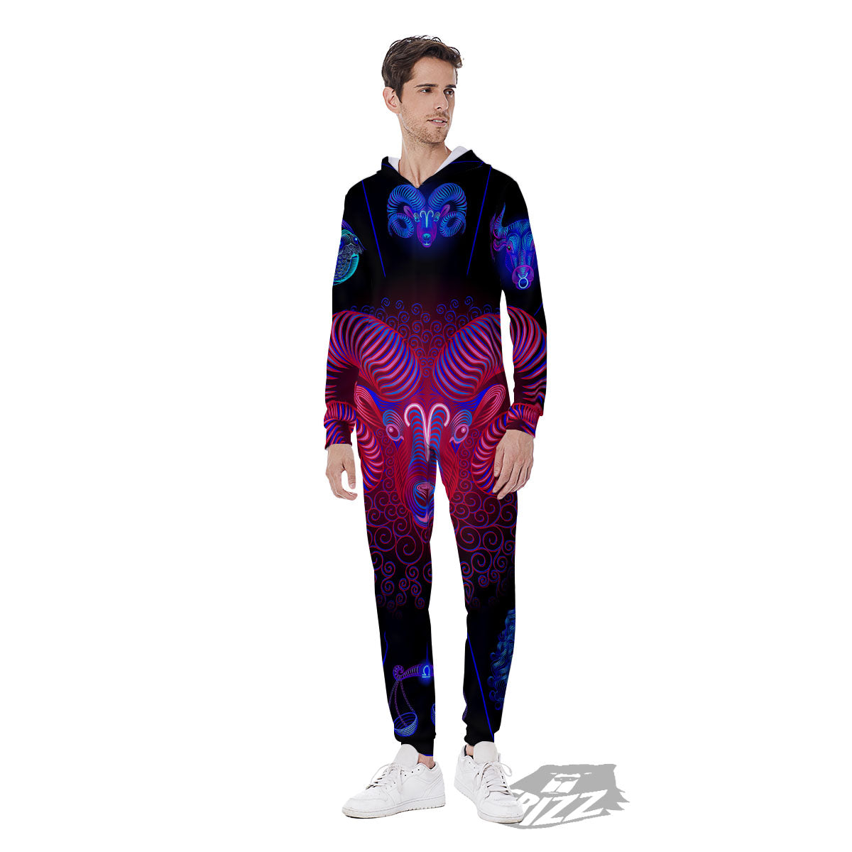 Astrological And Aries Signs Print Men's Jumpsuit-grizzshop