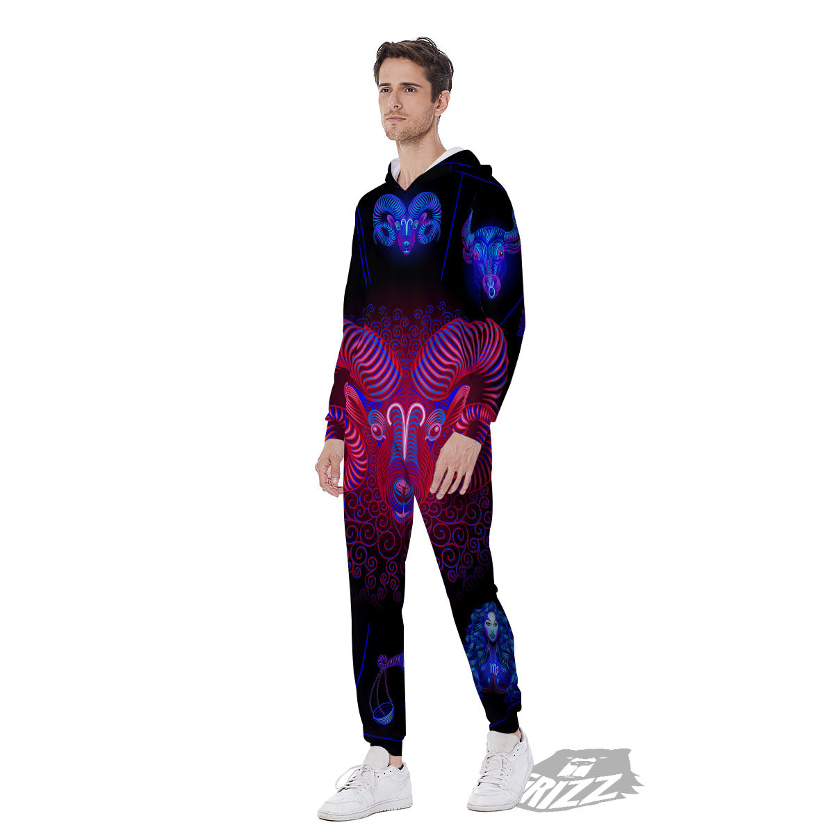Astrological And Aries Signs Print Men's Jumpsuit-grizzshop