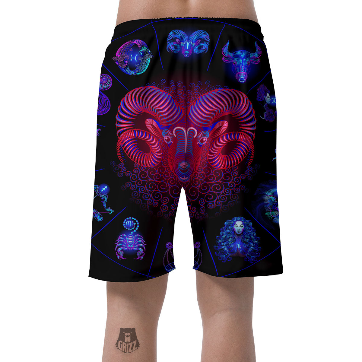 Astrological And Aries Signs Print Men's Shorts-grizzshop