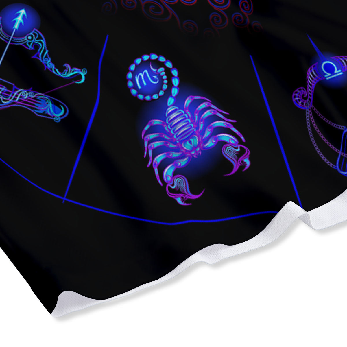 Blue Cyan And White Gingham Print Mesh Shorts