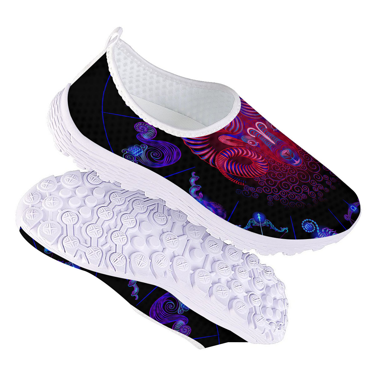 Astrological And Aries Signs Print Nurse Shoes-grizzshop
