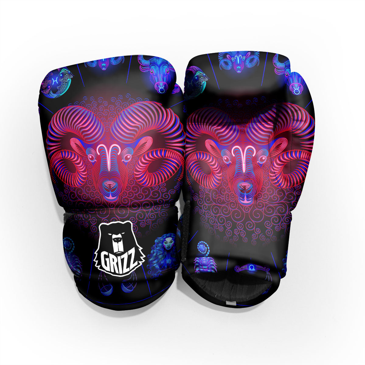 Astrological And Aries Signs Print Pro Boxing Glove