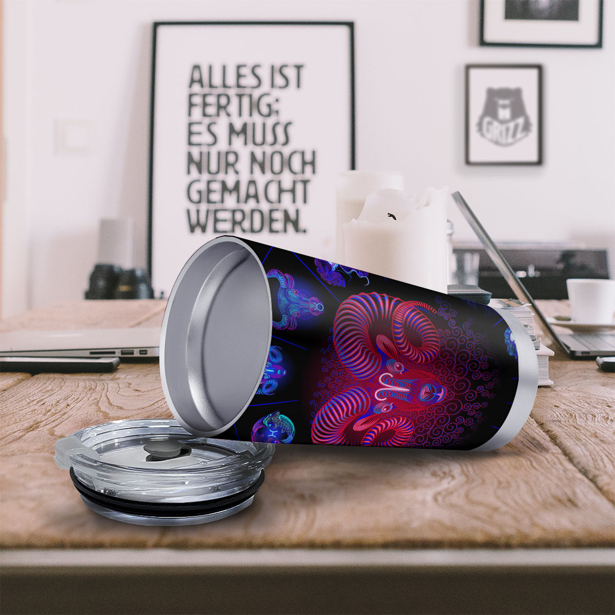 Astrological And Aries Signs Print Tumbler-grizzshop