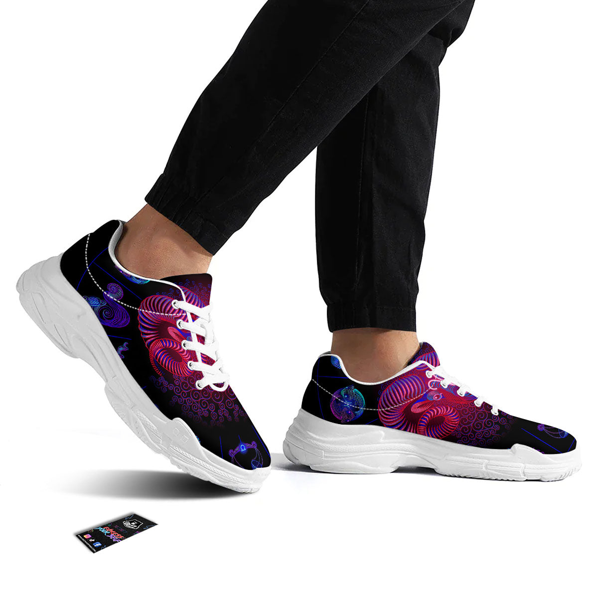Astrological And Aries Signs Print White Chunky Shoes-grizzshop