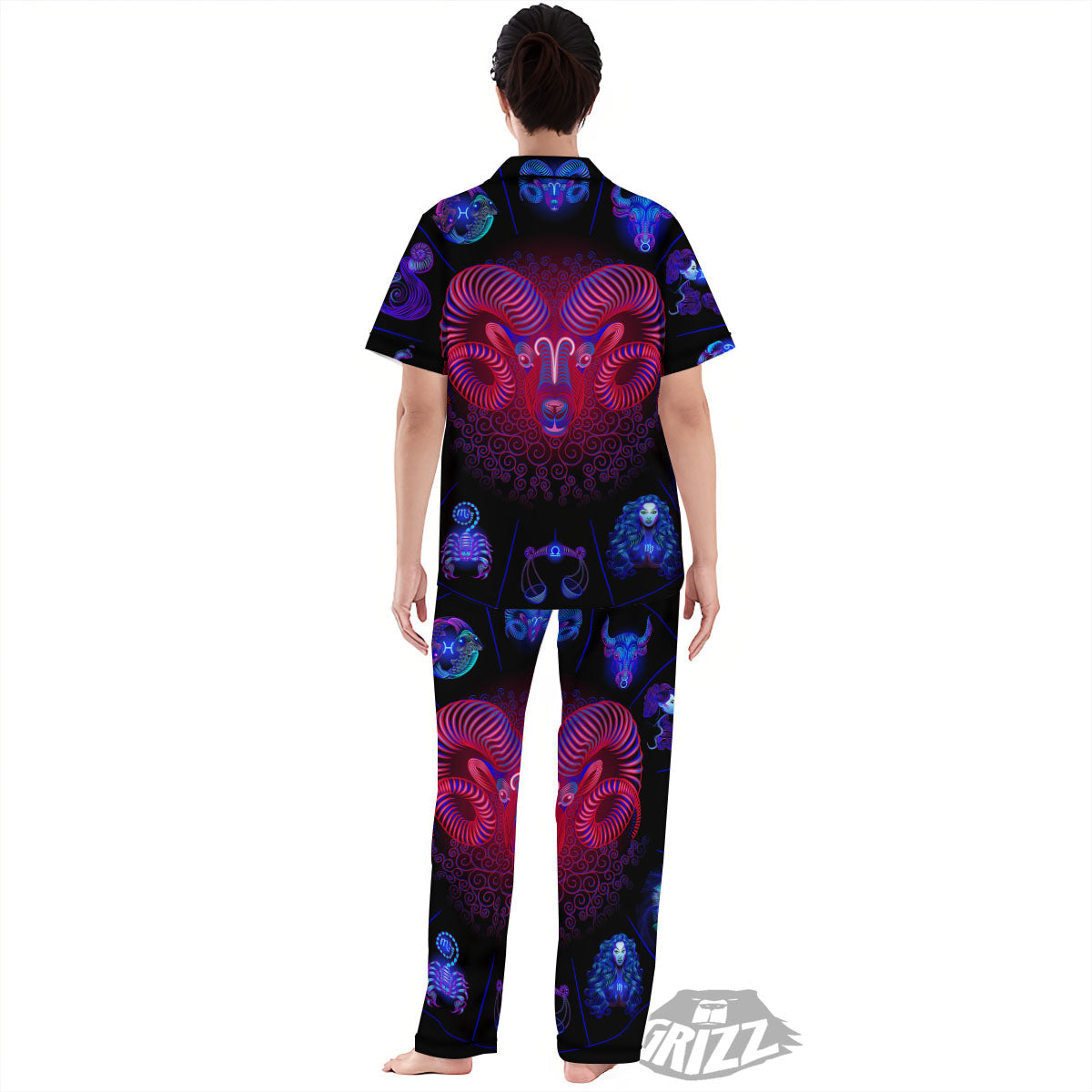 Astrological And Aries Signs Print Women's Pajamas Set-grizzshop