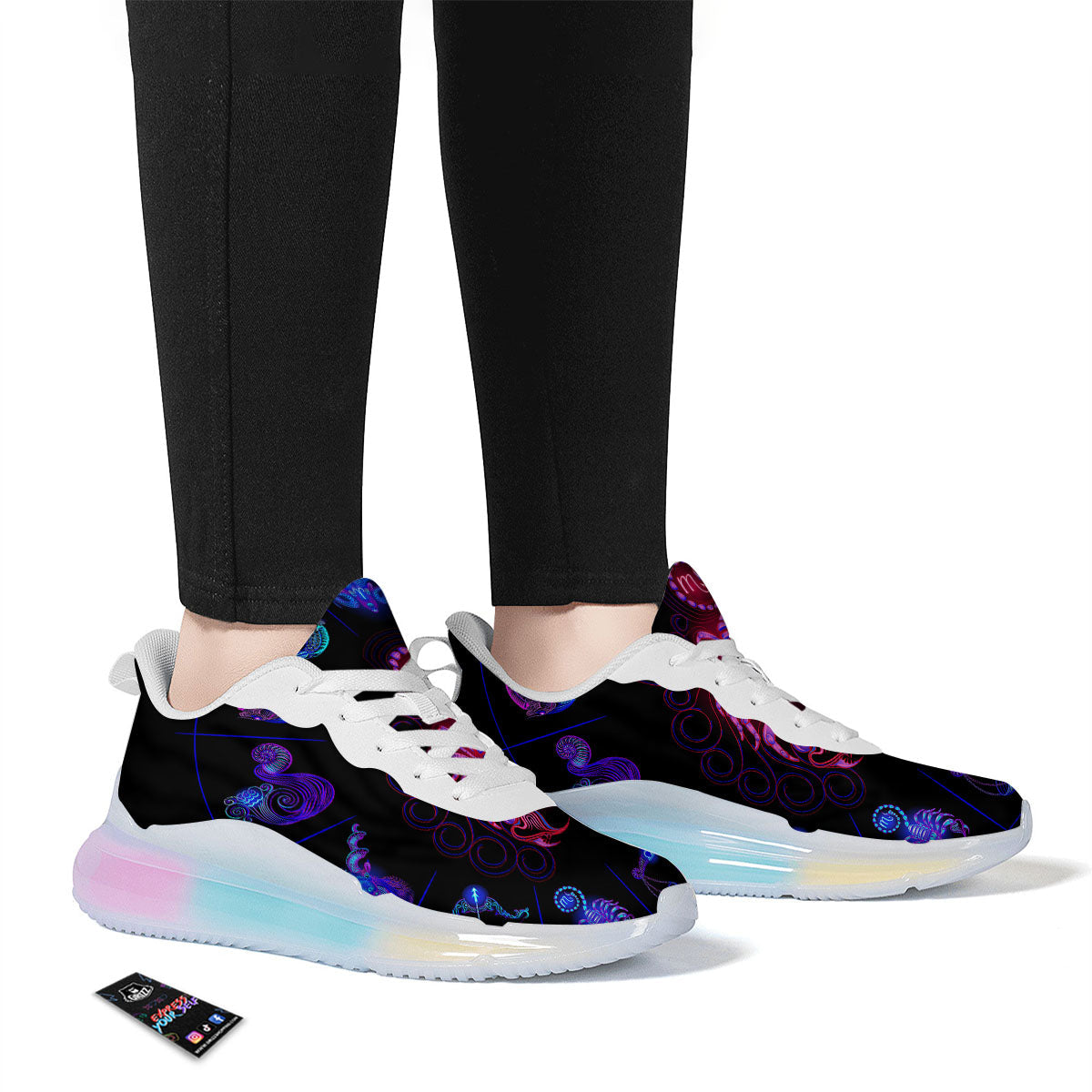 Astrological And Scorpio Signs Print Running Sneakers-grizzshop