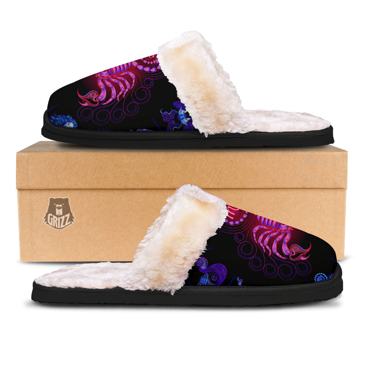 Astrological And Scorpio Signs Print Slippers-grizzshop