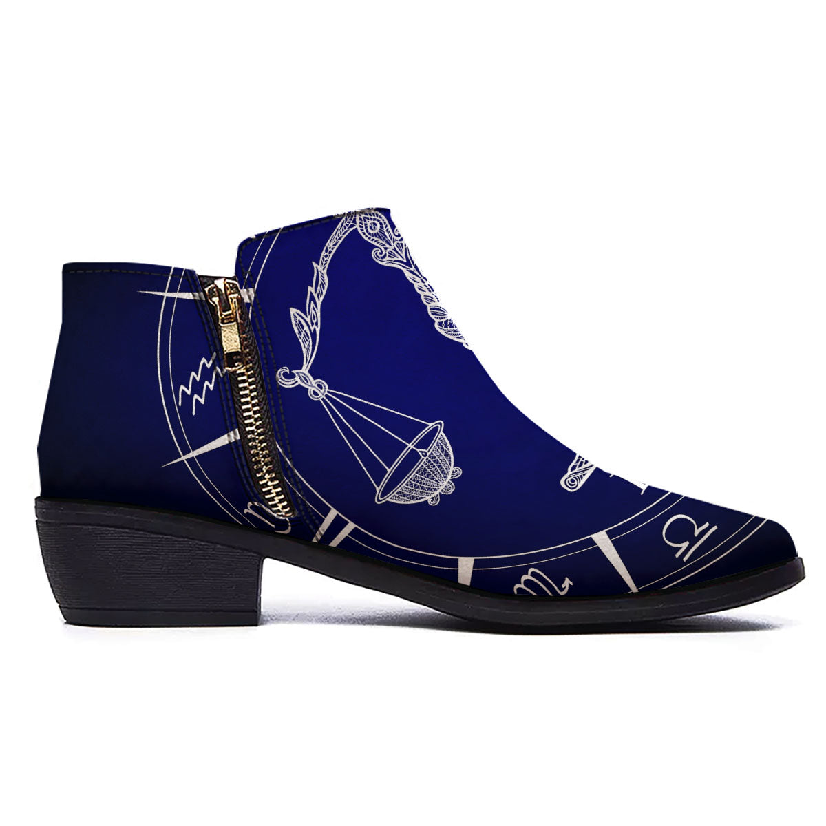 Astrological Libra Signs Libra Print Ankle Boots-grizzshop