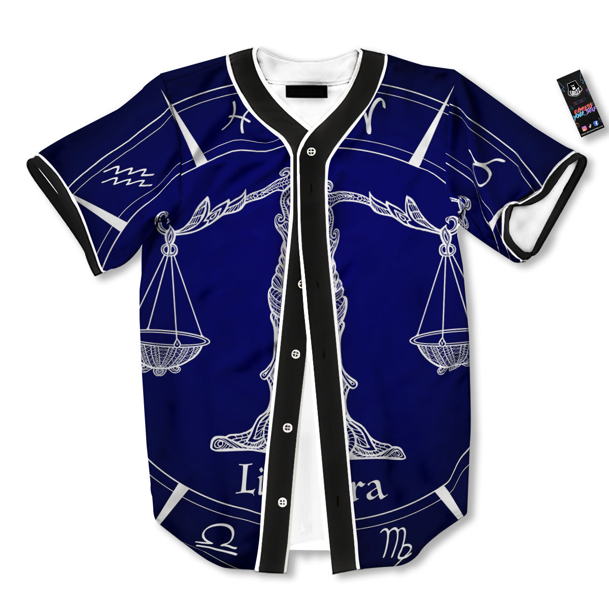 Astrological Libra Signs Libra Print Baseball Jersey-grizzshop