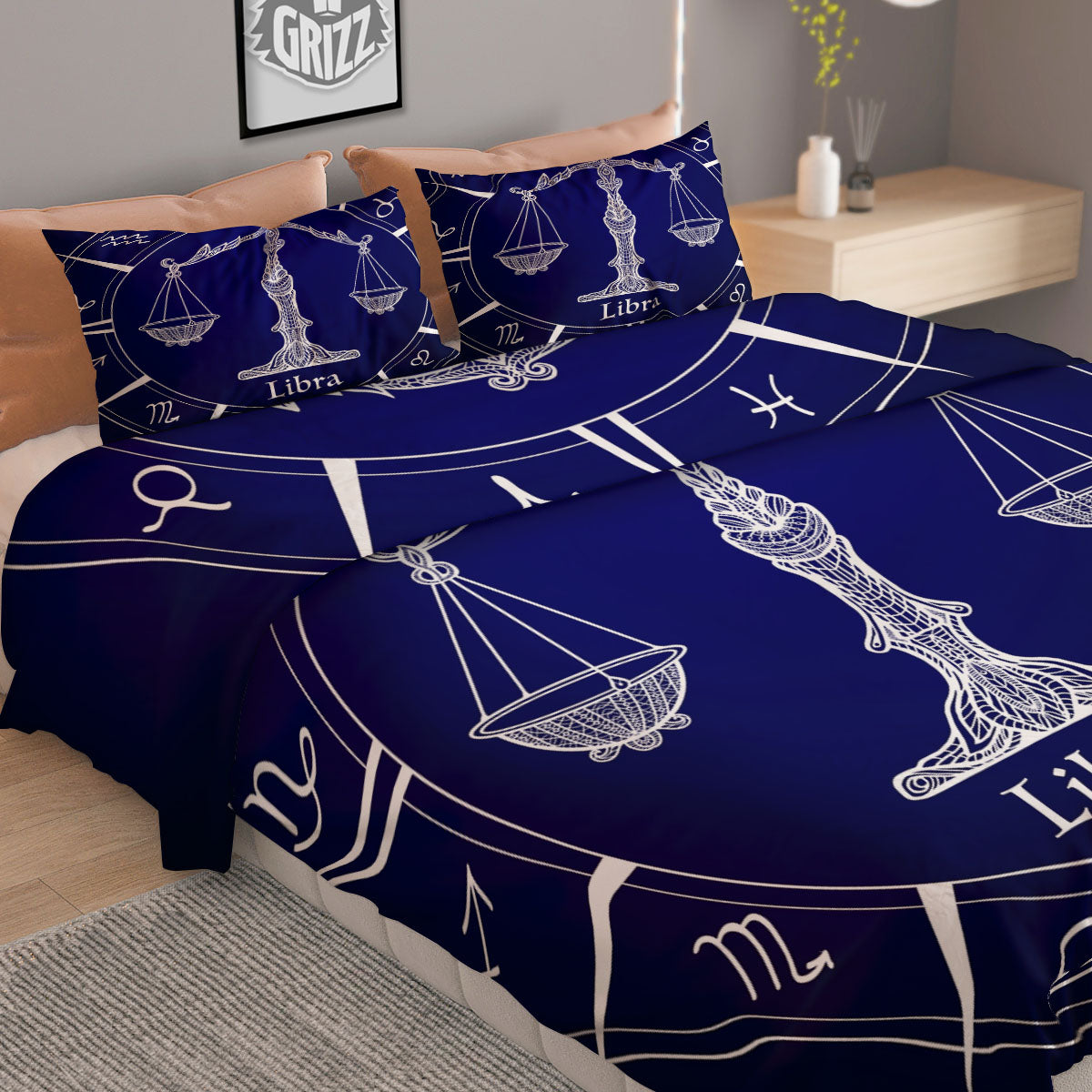 Astrological Libra Signs Libra Print Duvet Cover Bedding Set