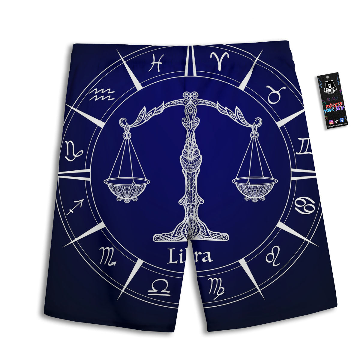 Astrological Libra Signs Libra Print Men's Athletic Shorts