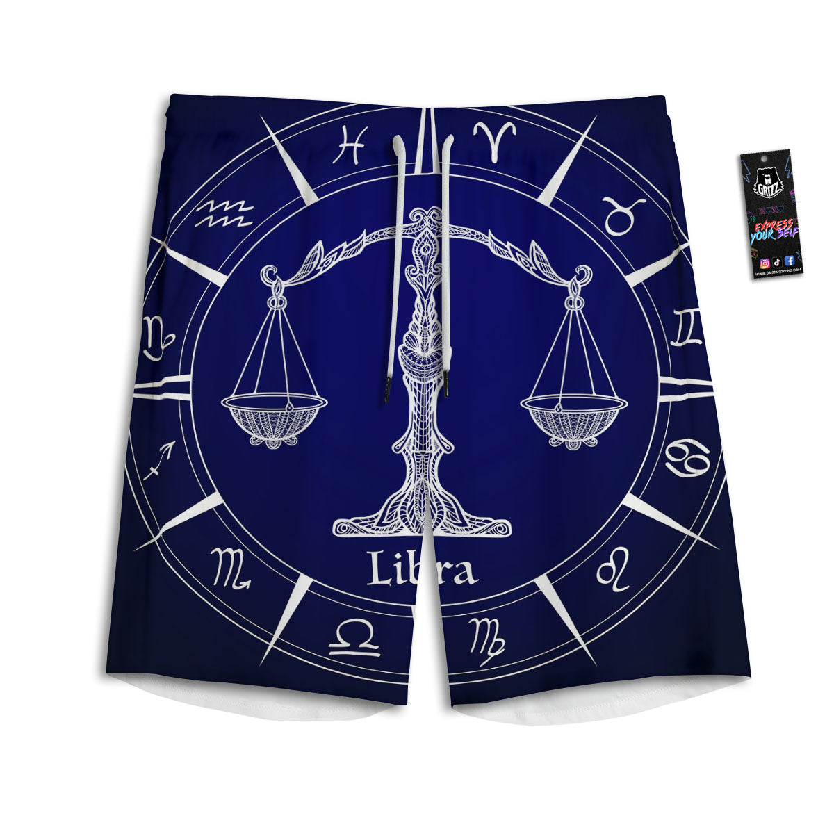 Astrological Libra Signs Libra Print Men's Athletic Shorts