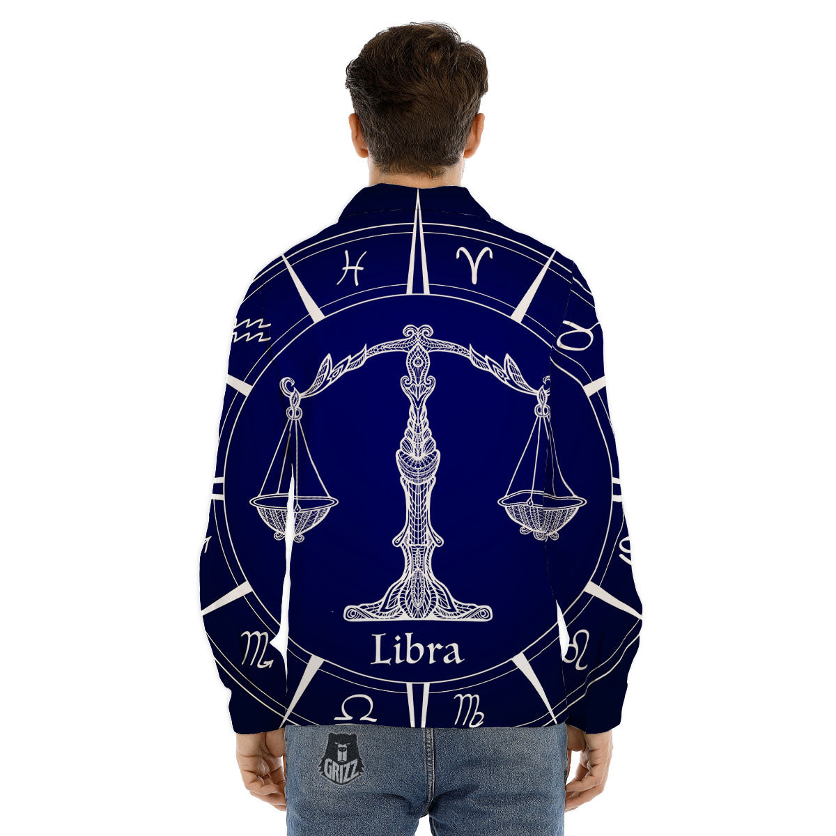Astrological Libra Signs Libra Print Men's Dress Shirts-grizzshop