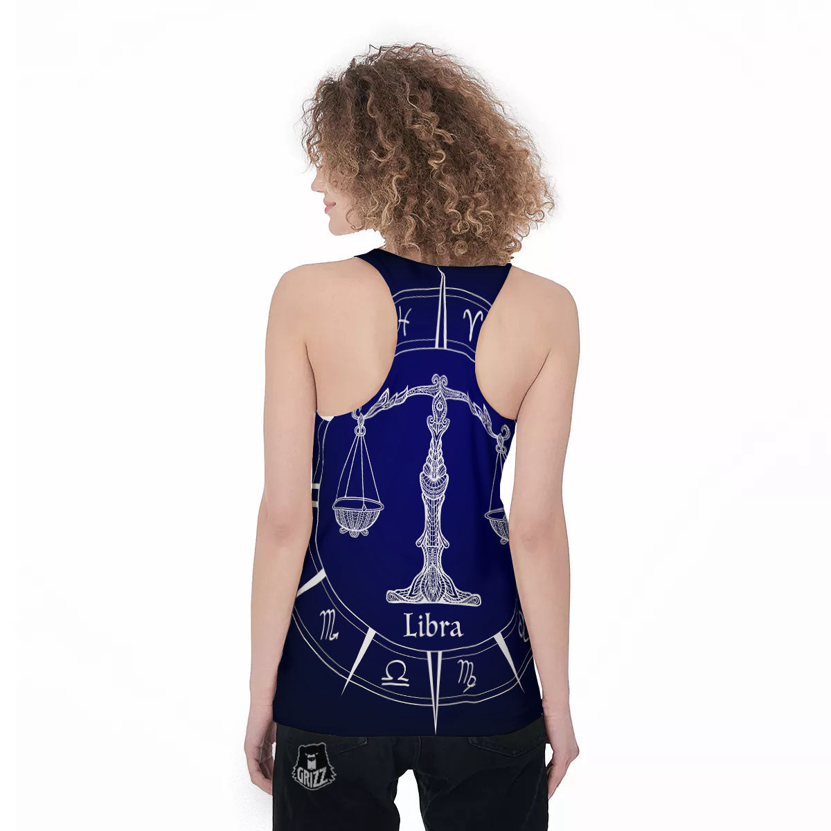 Astrological Libra Signs Libra Print Women's Racerback Tank Top-grizzshop