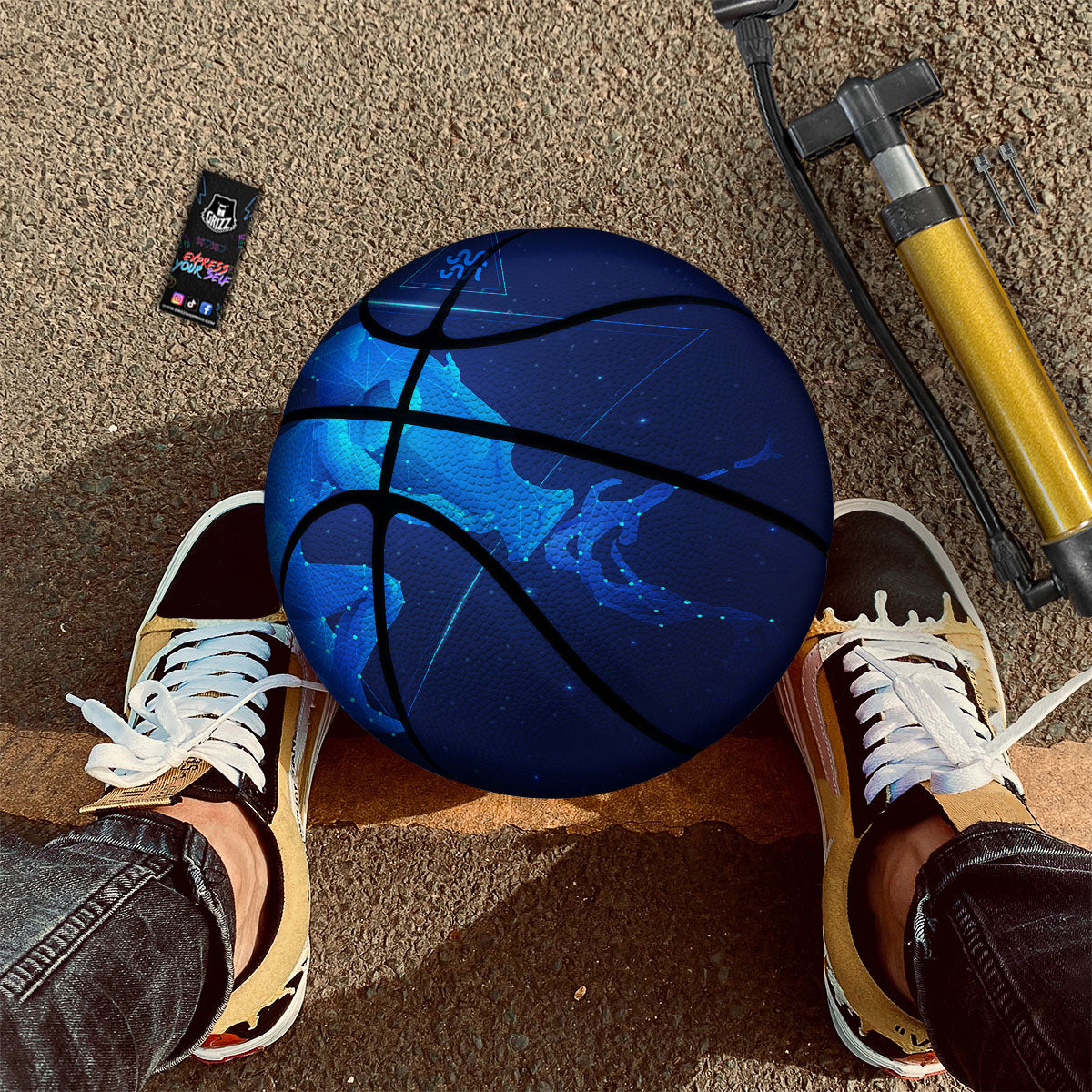 Astrological And Aquarius Signs Print Basketball