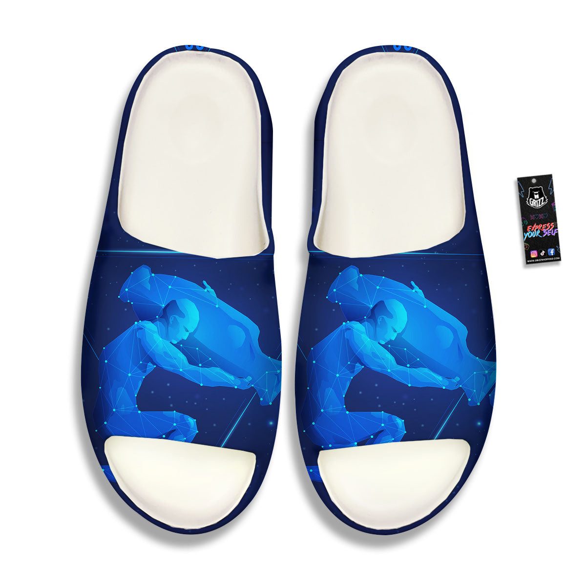 Astrological And Aquarius Signs Print Sandals-grizzshop