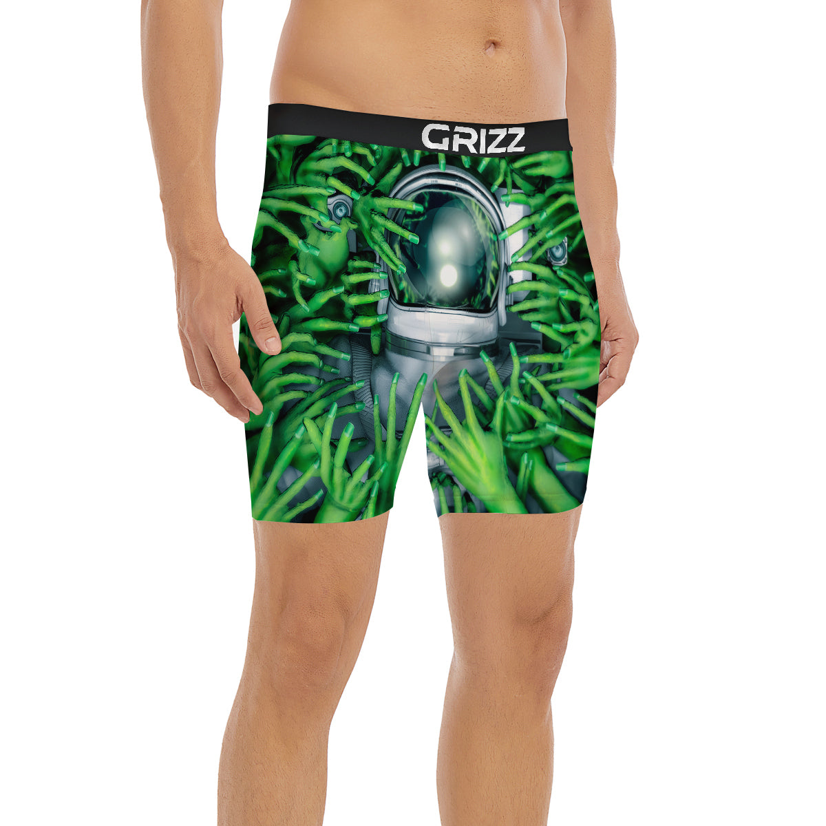 Astronaut And Alien Sci Fi Print Boxer Briefs-grizzshop