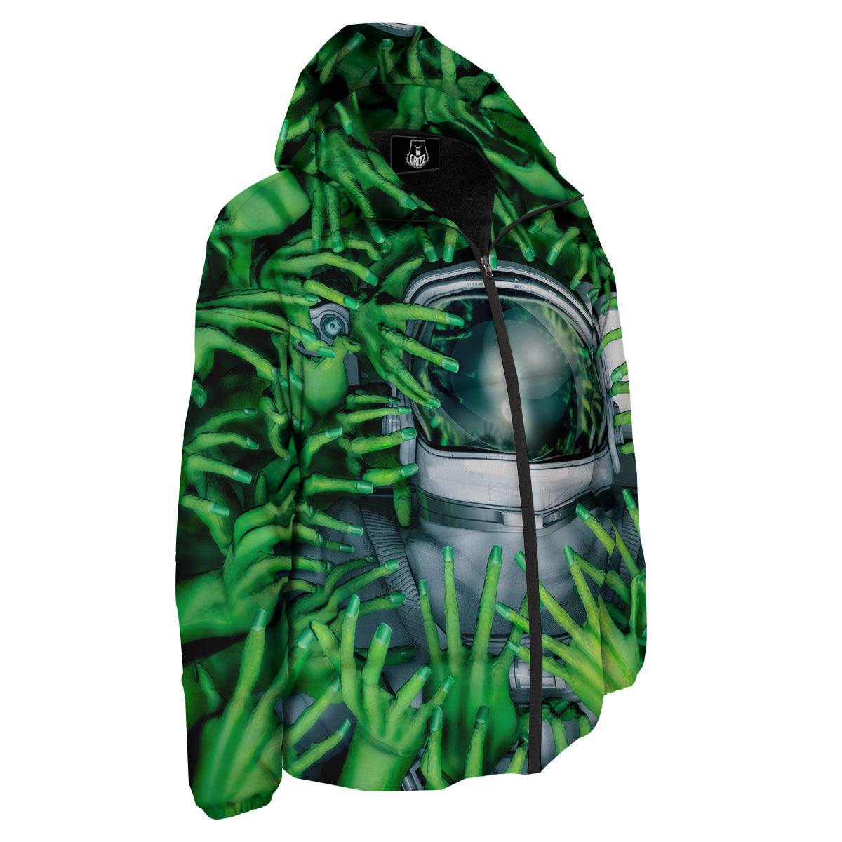 Astronaut And Alien Sci Fi Print Down Jacket-grizzshop