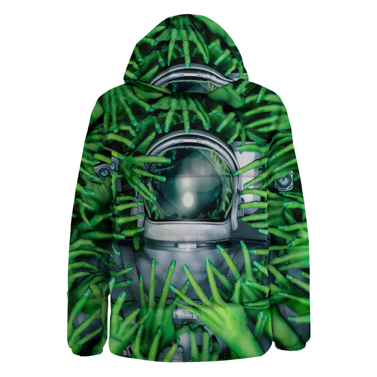 Astronaut And Alien Sci Fi Print Down Jacket-grizzshop