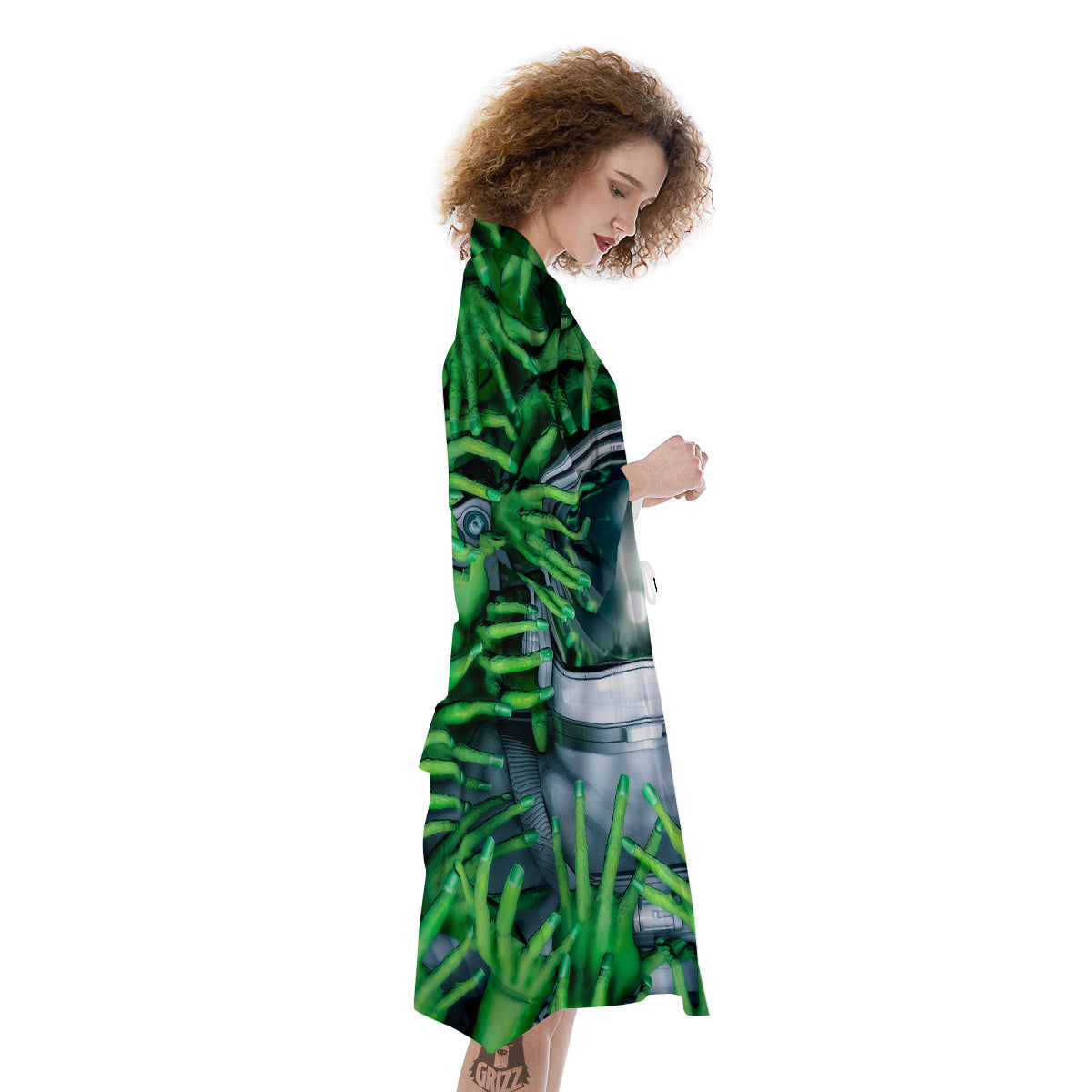 Astronaut And Alien Sci Fi Print Kimono-grizzshop