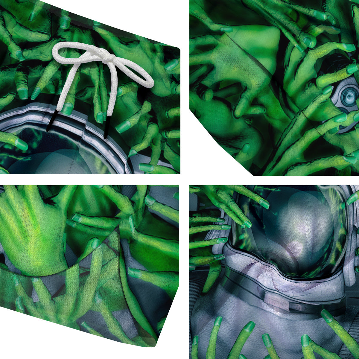 Astronaut And Alien Sci Fi Print Men's Running Shorts-grizzshop