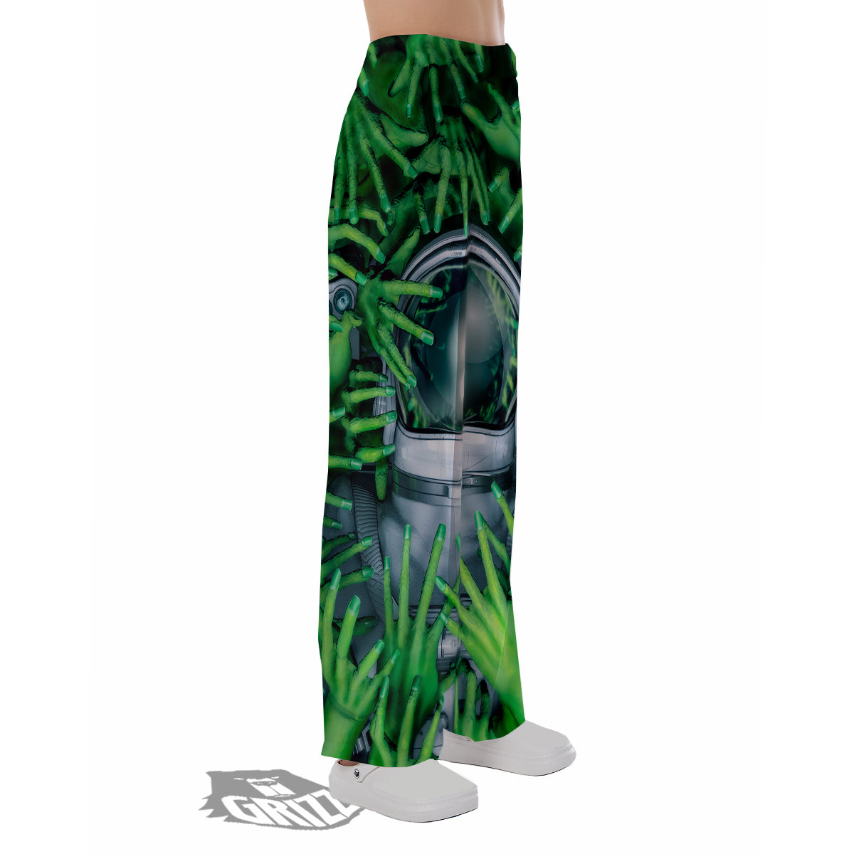 Astronaut And Alien Sci Fi Print Pajama Pants-grizzshop