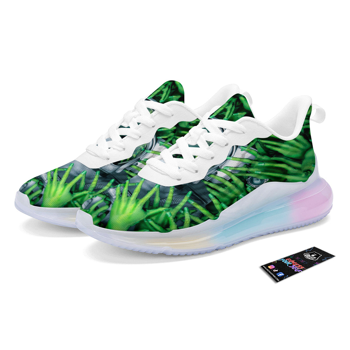 Astronaut And Alien Sci Fi Print Running Sneakers-grizzshop