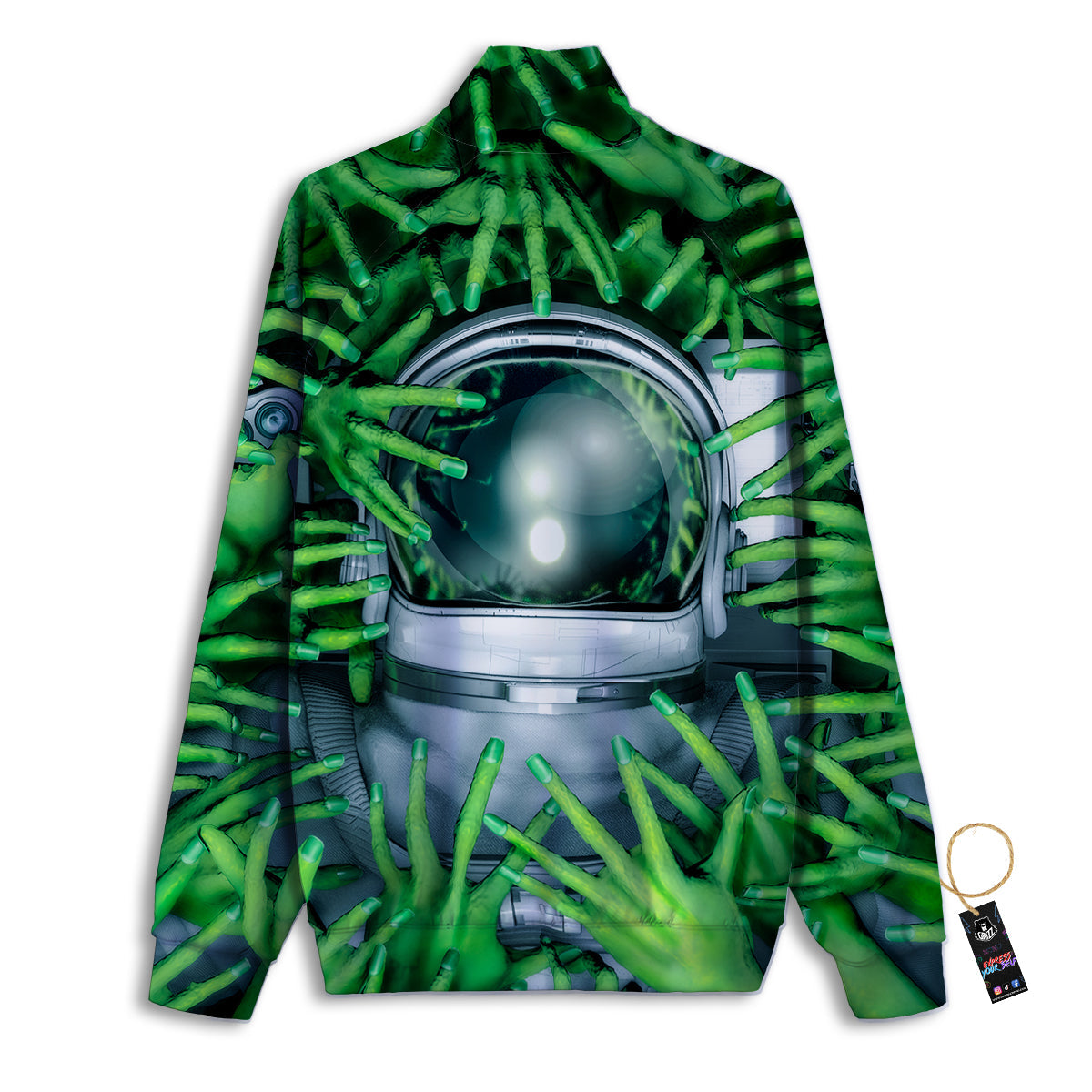 Astronaut And Alien Sci Fi Print Track Jacket-grizzshop