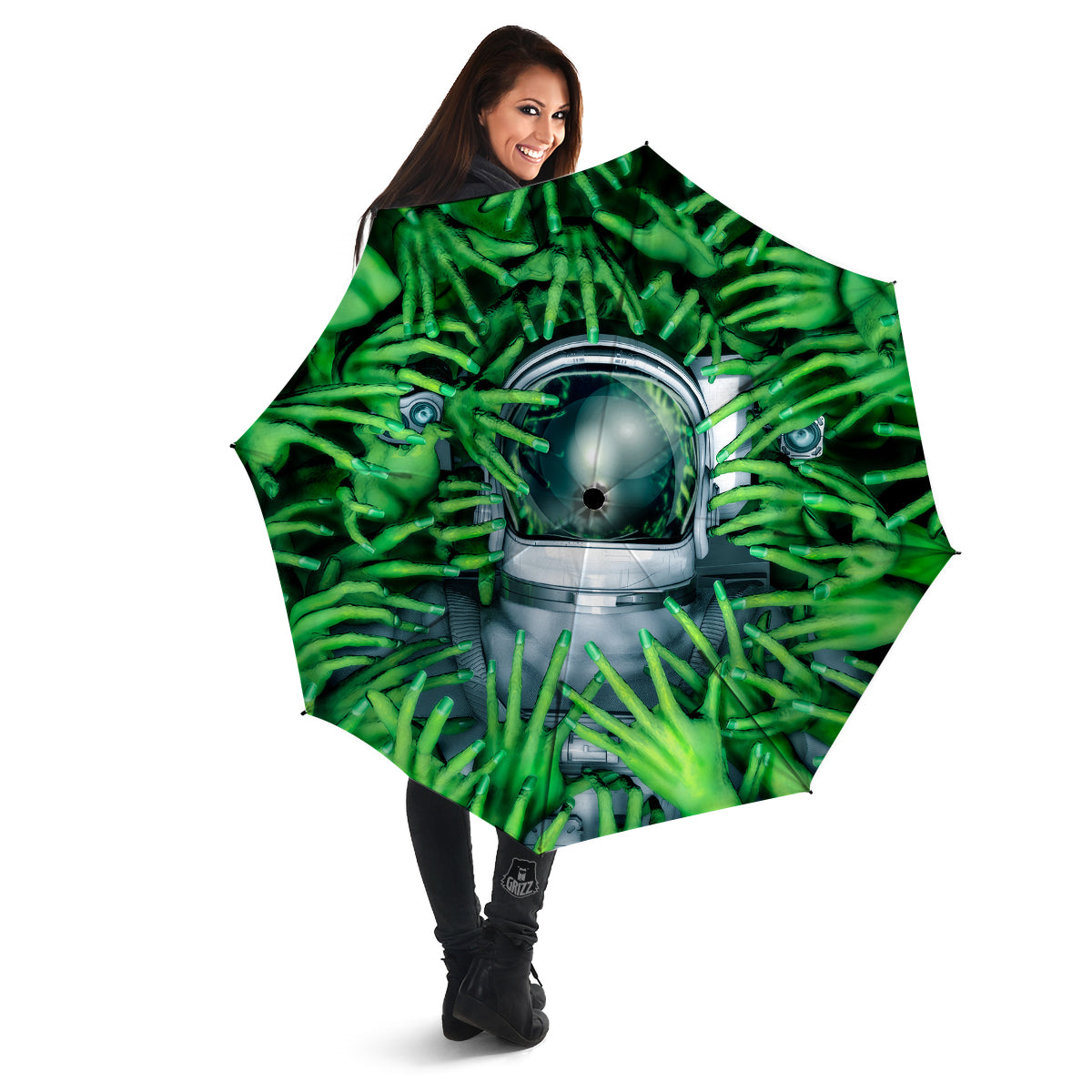 Astronaut And Alien Sci Fi Print Umbrella-grizzshop