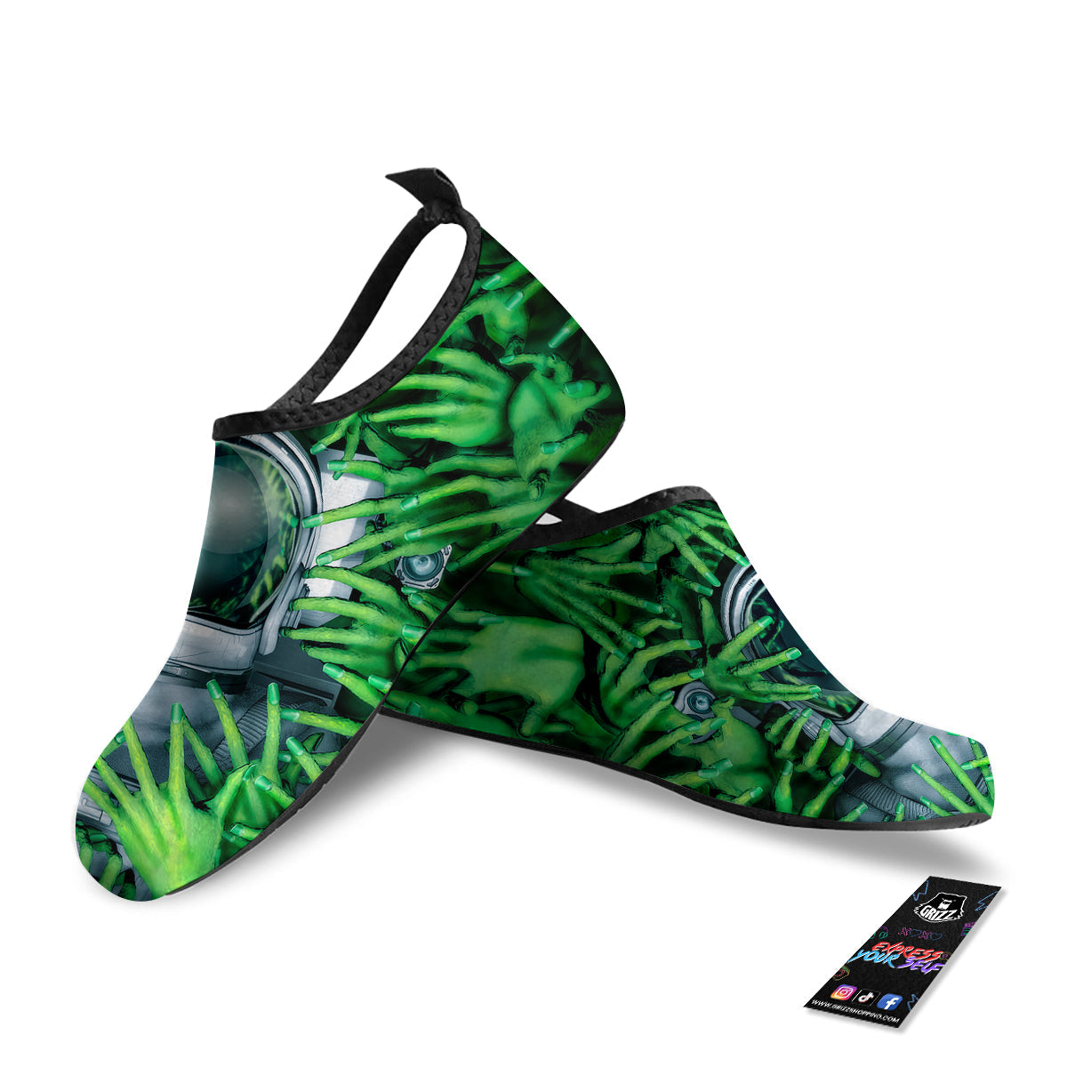 Astronaut And Alien Sci Fi Print Water Shoes-grizzshop