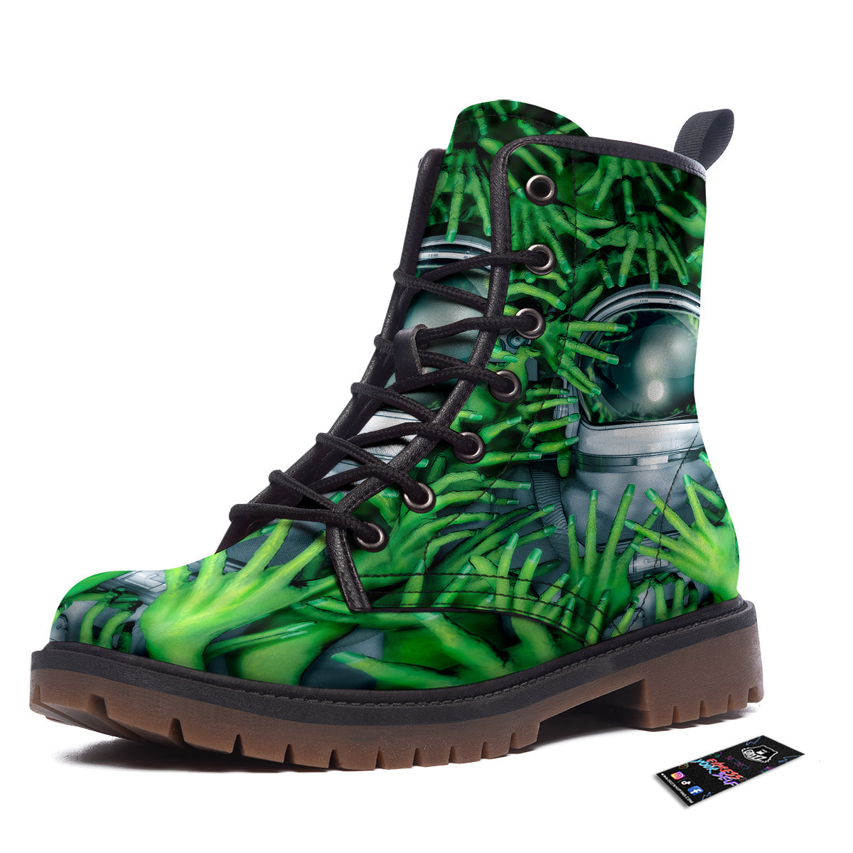 Science Atom Pattern Print Men Women Leather Boots main image 1