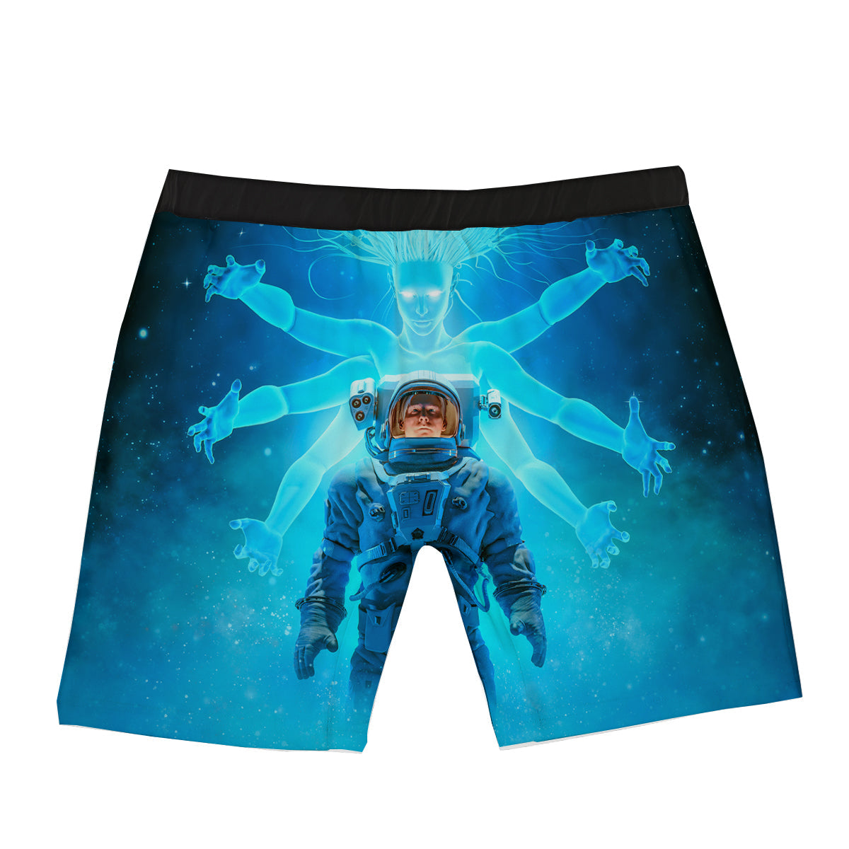 Astronaut And Female Alien Print Boxer Briefs-grizzshop