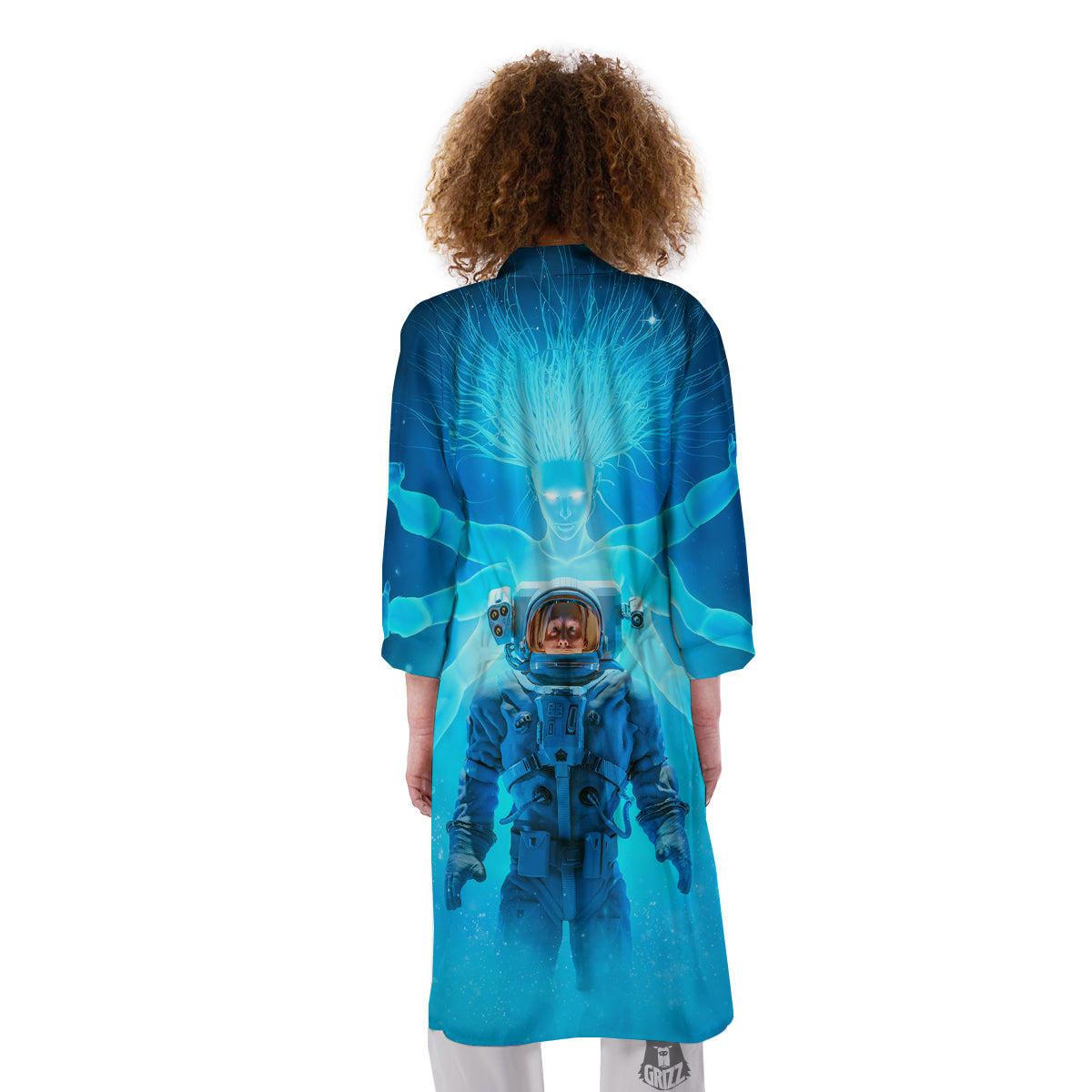 Astronaut And Female Alien Print Kimono-grizzshop