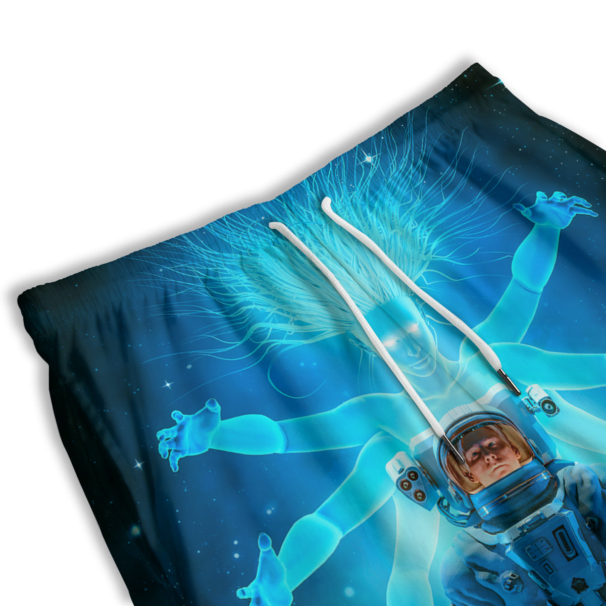 Astronaut And Female Alien Print Men's Athletic Shorts