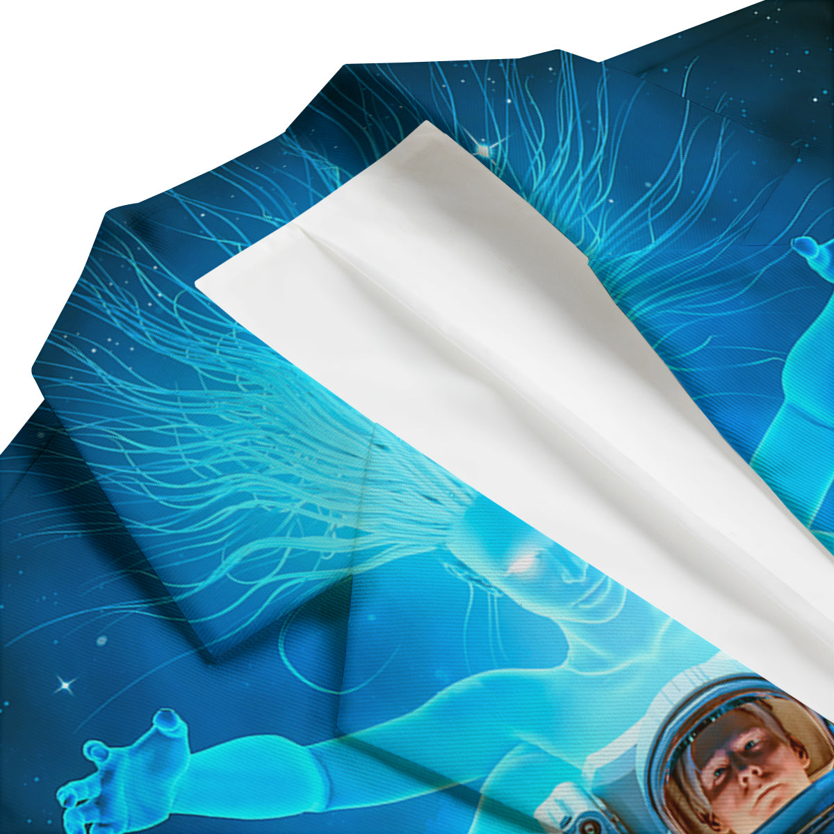Astronaut And Female Alien Print Men's Blazer-grizzshop