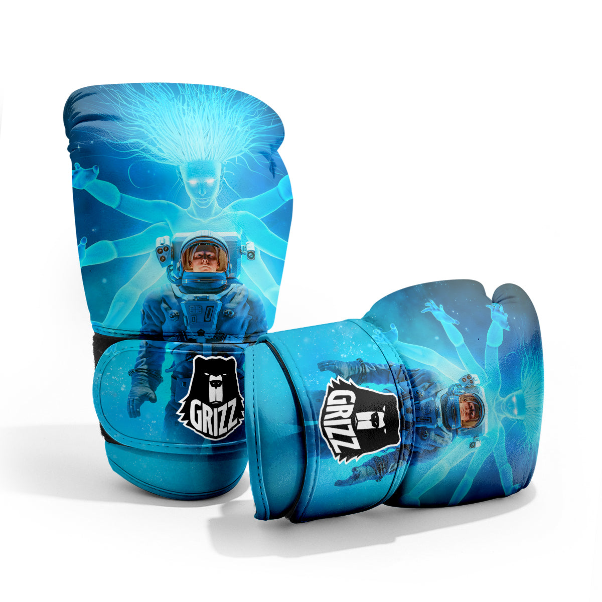 Astronaut And Female Alien Print Pro Boxing Glove