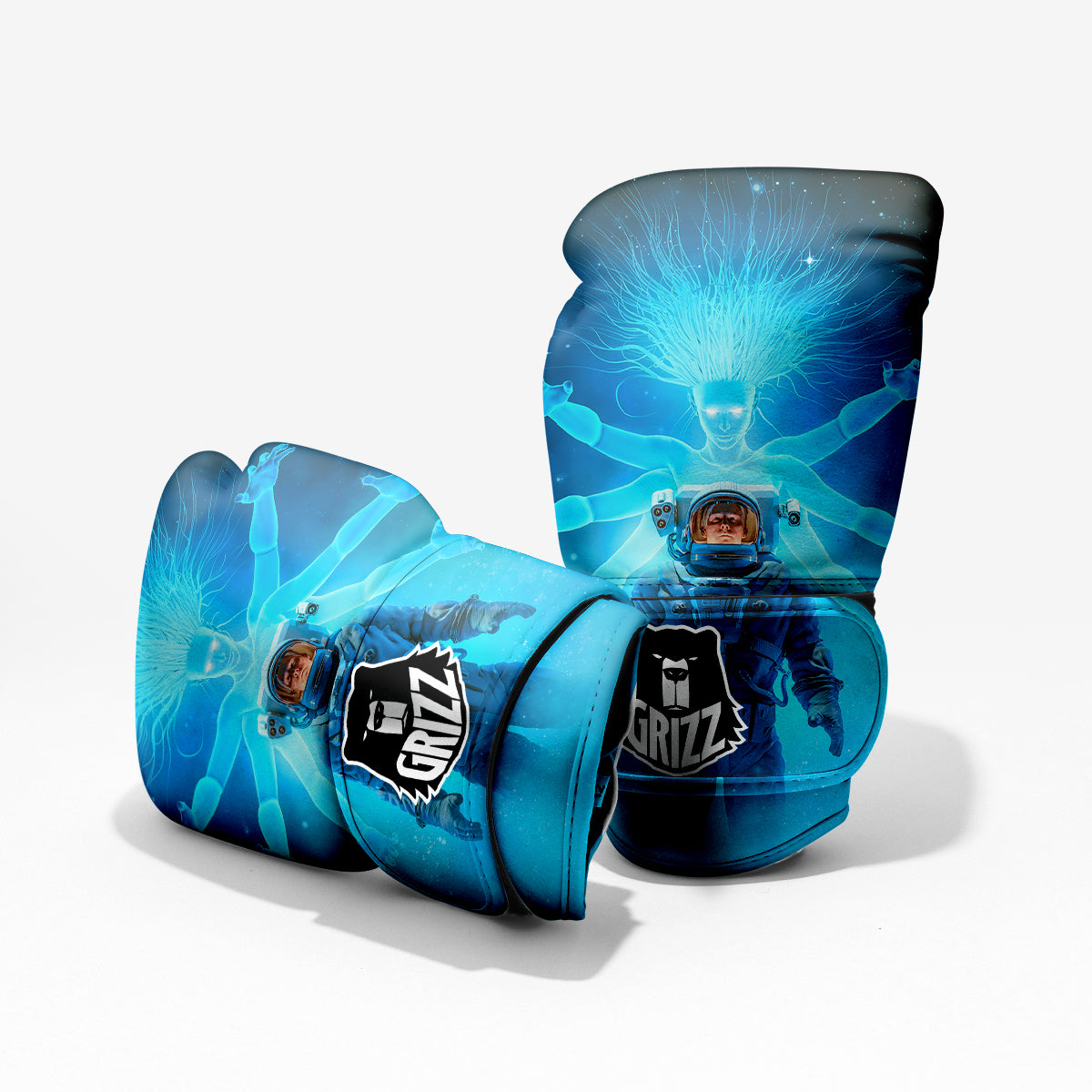 Astronaut And Female Alien Print Pro Boxing Glove